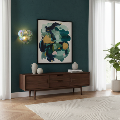 Amélie Hand-Blown Glass Wall Lamp with Metal Accents