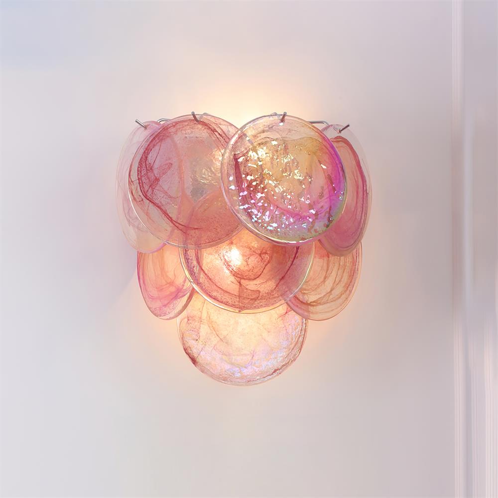 Amélie Hand-Blown Glass Wall Lamp with Metal Accents