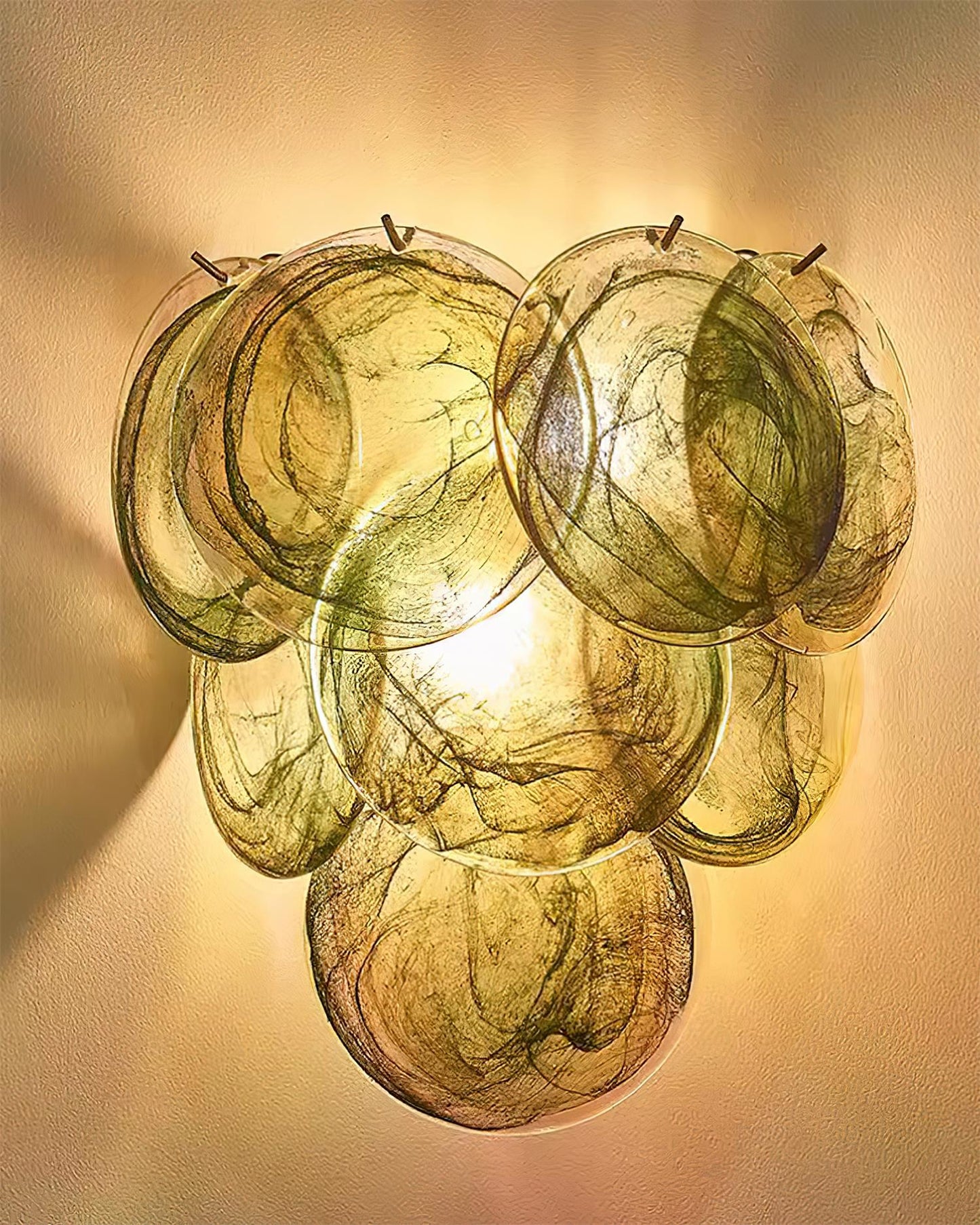 Amélie Hand-Blown Glass Wall Lamp with Metal Accents