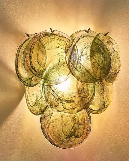 Amélie Hand-Blown Glass Wall Lamp with Metal Accents