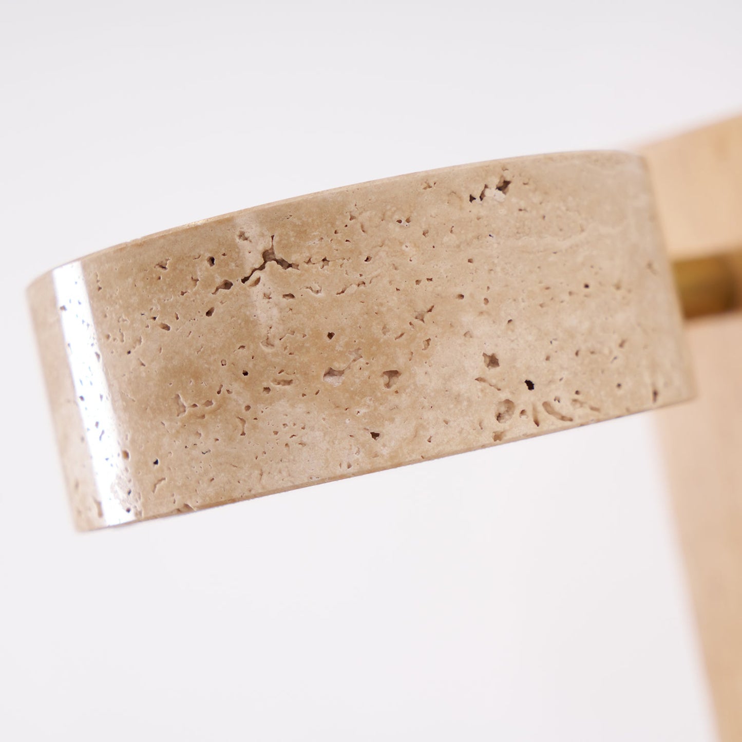 Isabelle Tersus Wall Lamp with Yellow Travertine Shade and Wooden Beam