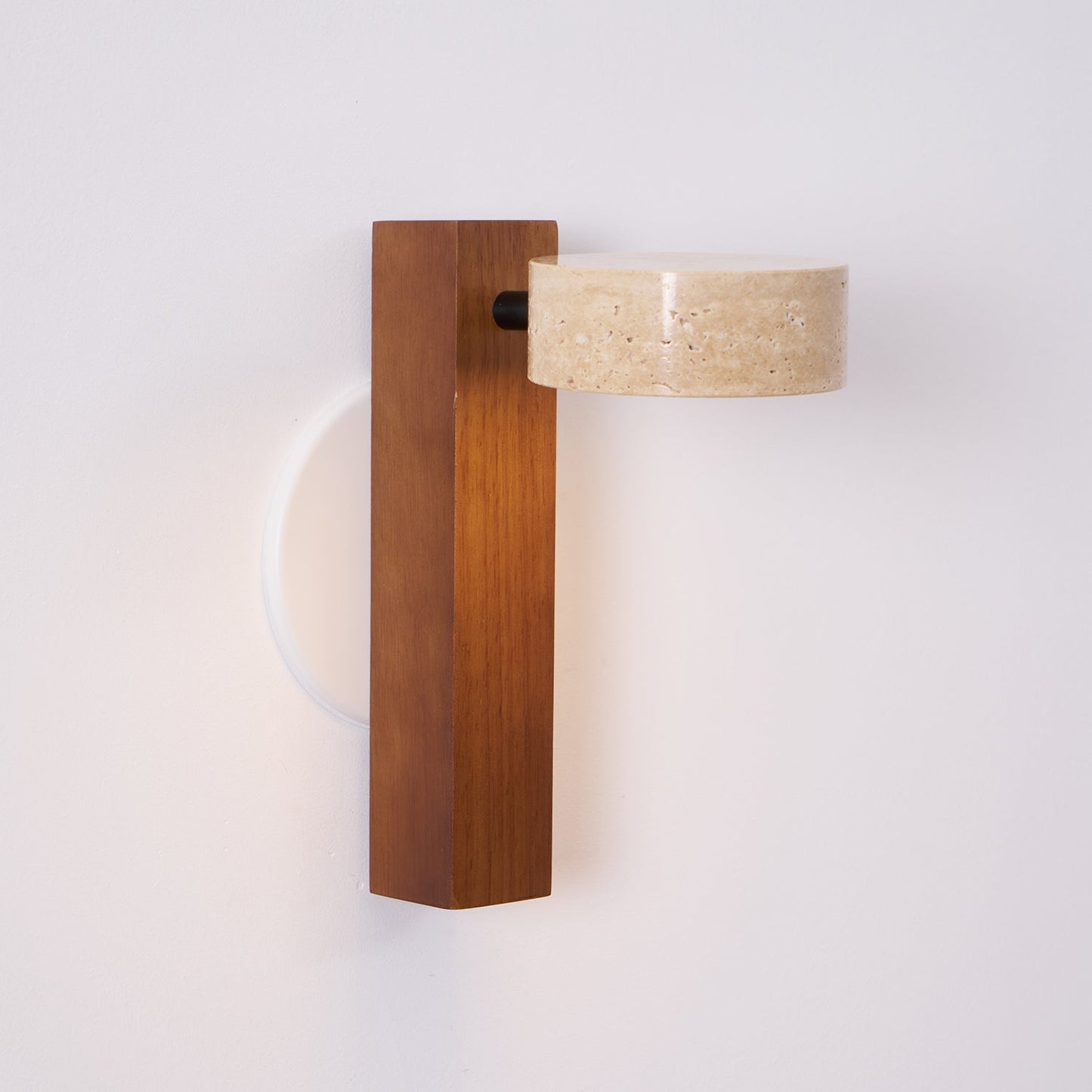 Isabelle Tersus Wall Lamp with Yellow Travertine Shade and Wooden Beam