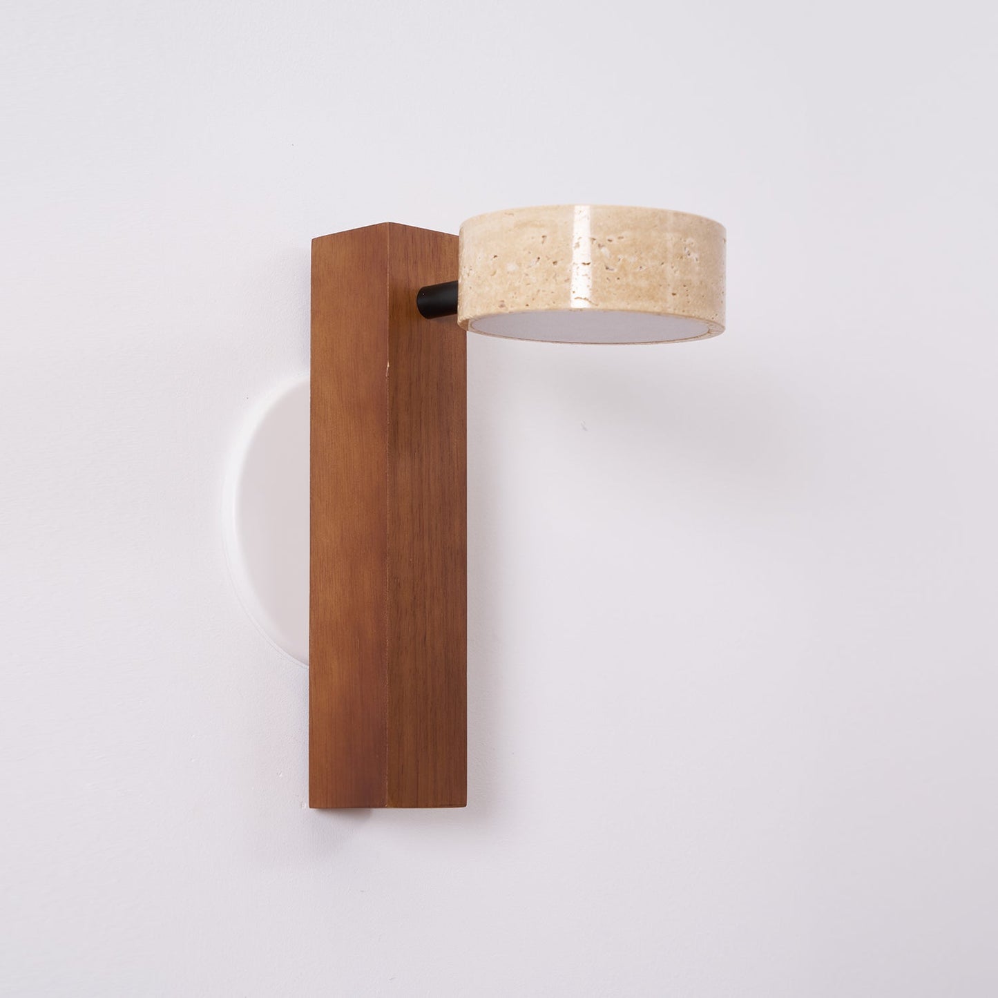 Isabelle Tersus Wall Lamp with Yellow Travertine Shade and Wooden Beam