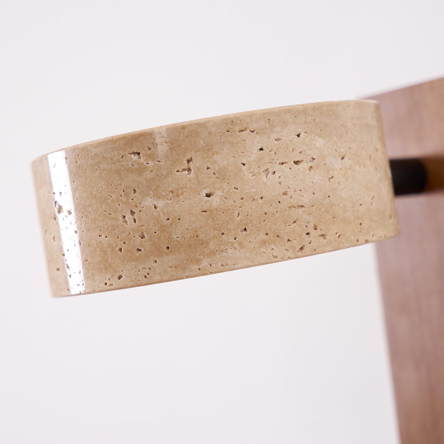 Isabelle Tersus Wall Lamp with Yellow Travertine Shade and Wooden Beam