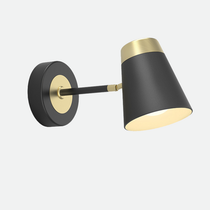 Amélie Black & Gold Industrial Cone Wall Lamp