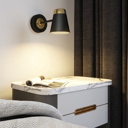 Amélie Black & Gold Industrial Cone Wall Lamp