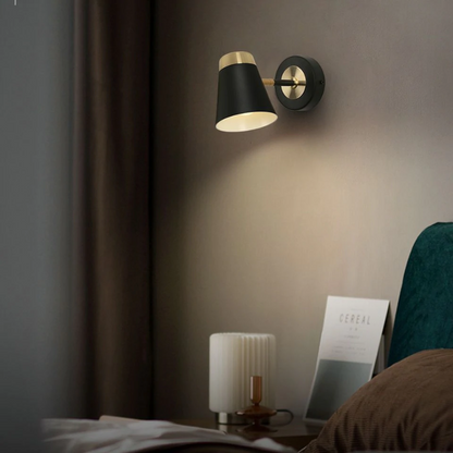 Amélie Black & Gold Industrial Cone Wall Lamp