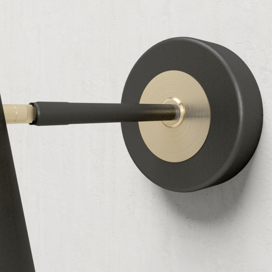 Amélie Black & Gold Industrial Cone Wall Lamp