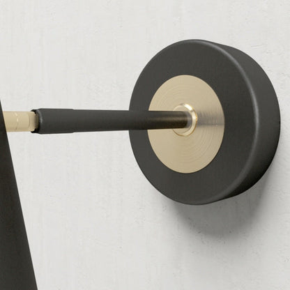 Amélie Black & Gold Industrial Cone Wall Lamp