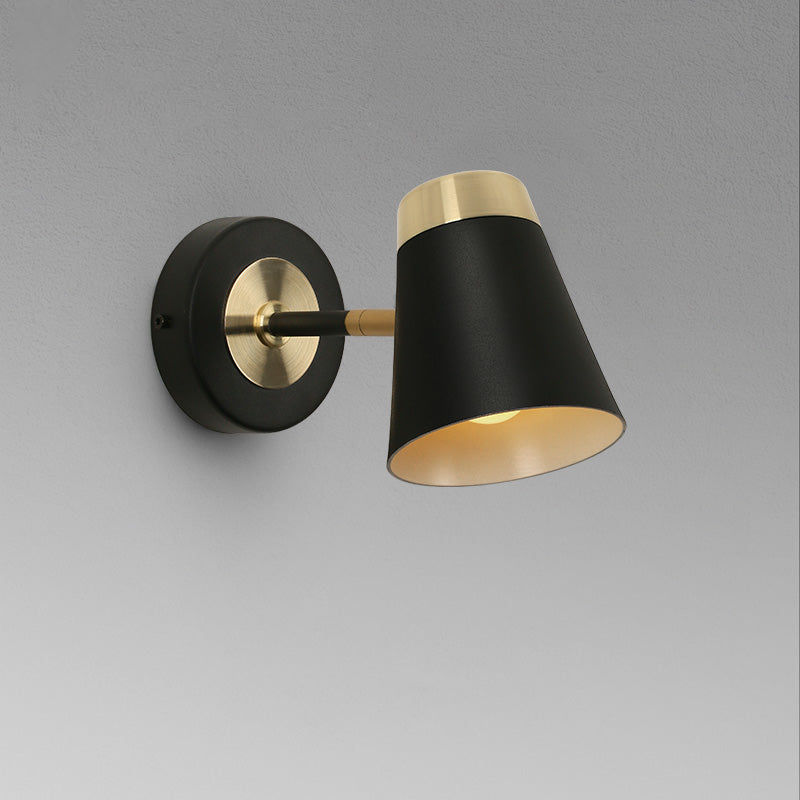 Amélie Black & Gold Industrial Cone Wall Lamp