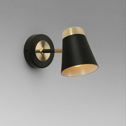 Amélie Black & Gold Industrial Cone Wall Lamp