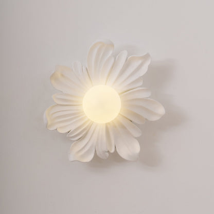 Camille Floral Resin Wall Lamp with Soft Glow Design