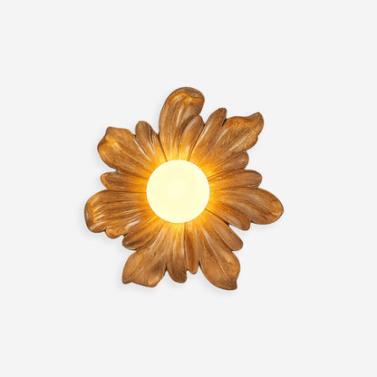 Camille Floral Resin Wall Lamp with Soft Glow Design