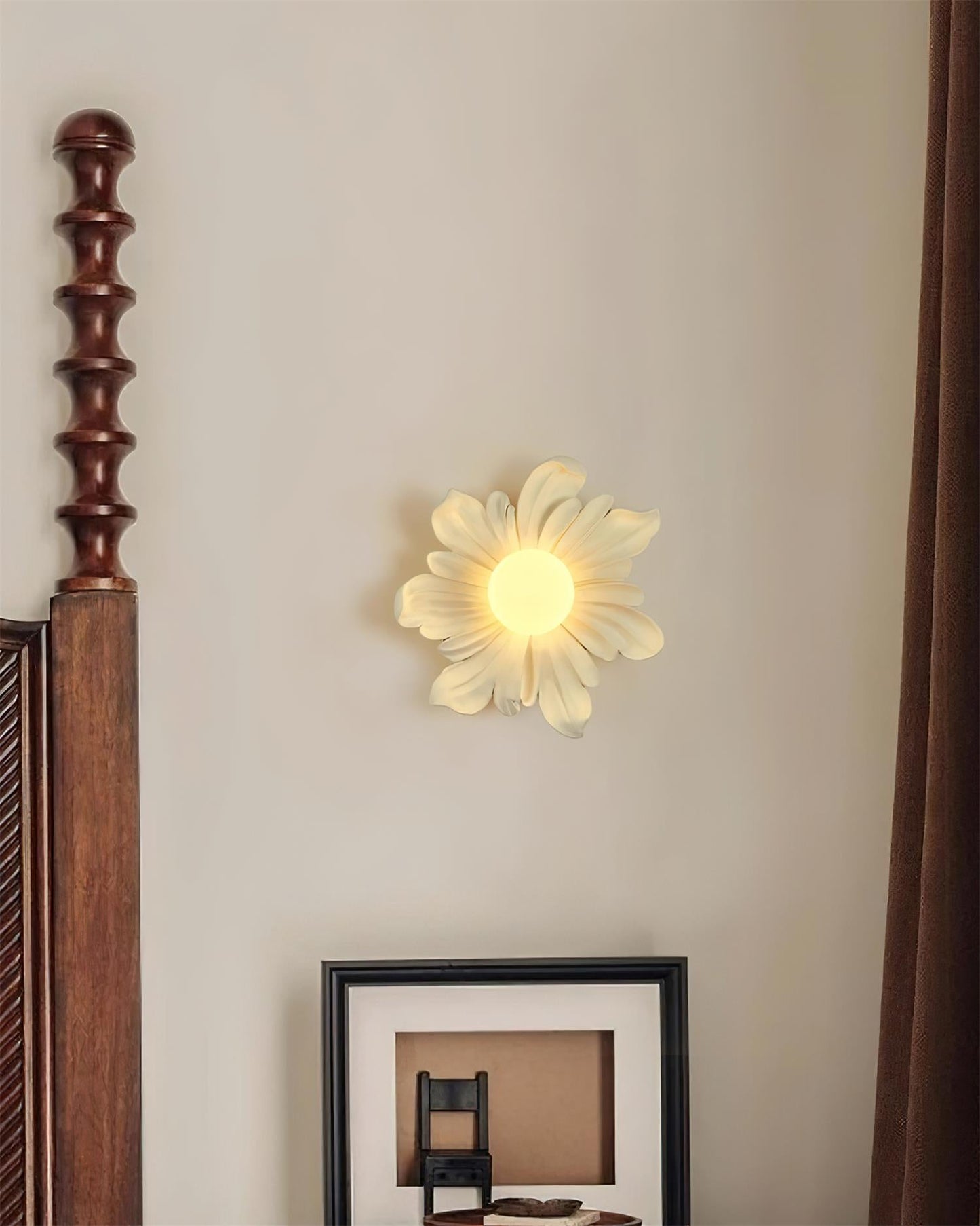 Camille Floral Resin Wall Lamp with Soft Glow Design