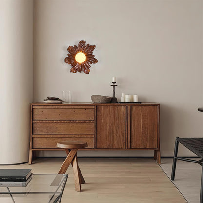 Camille Floral Resin Wall Lamp with Soft Glow Design
