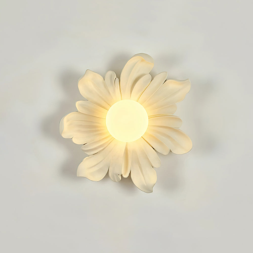 Camille Floral Resin Wall Lamp with Soft Glow Design