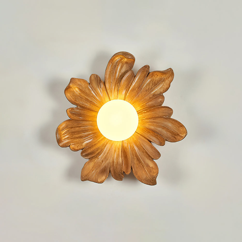 Camille Floral Resin Wall Lamp with Soft Glow Design