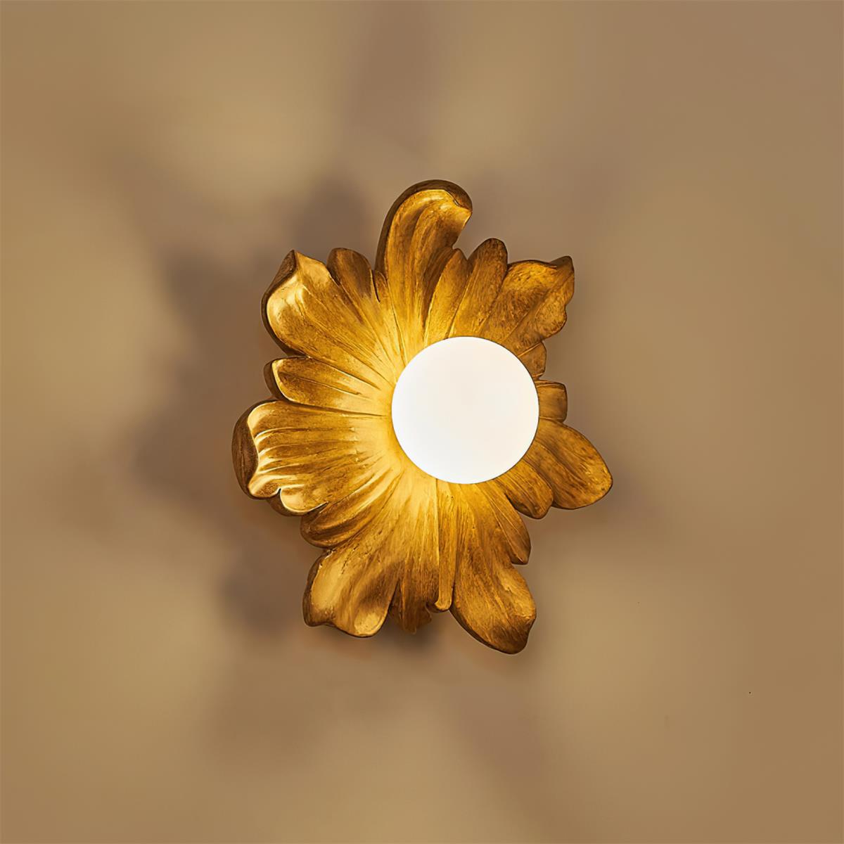 Camille Floral Resin Wall Lamp with Soft Glow Design