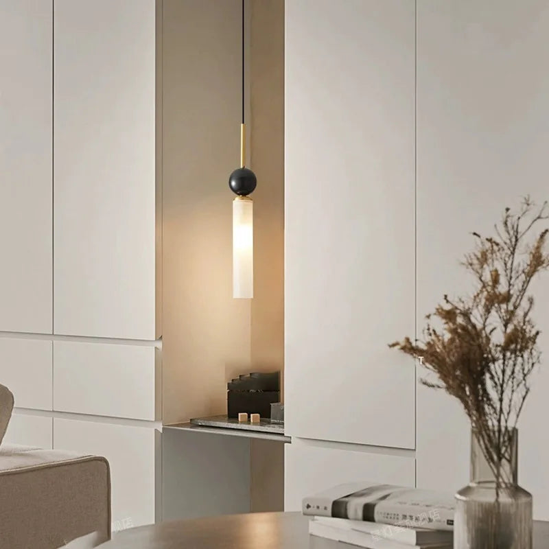 Éloise Tovar Marble Cylinder LED Pendant Chandelier