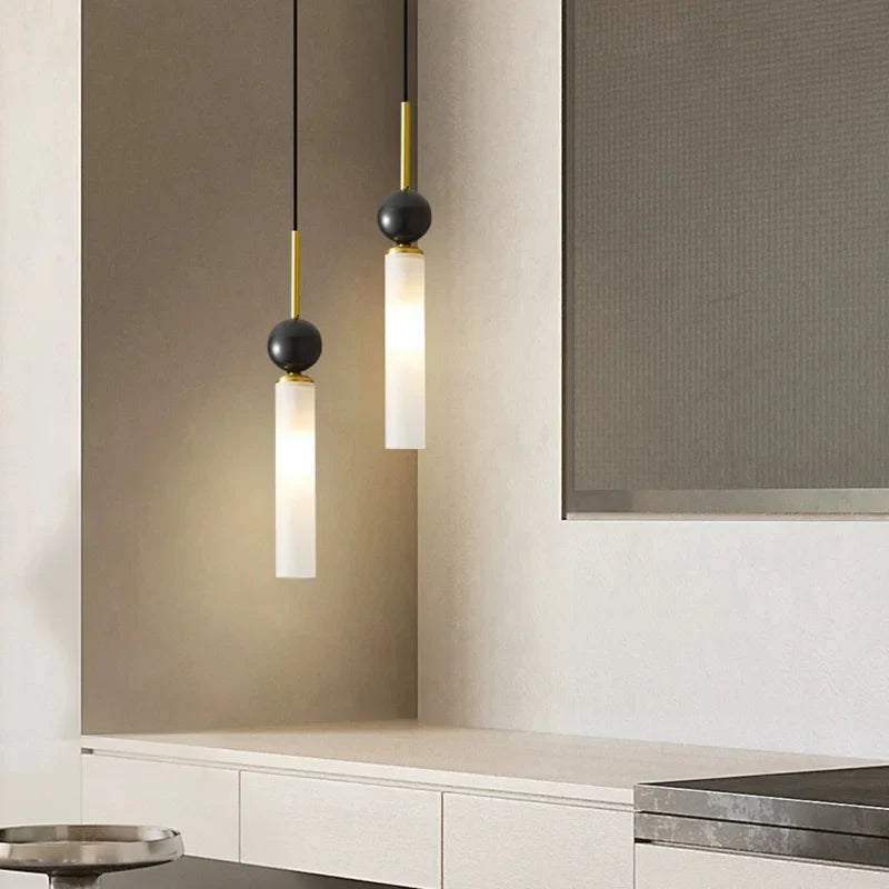 Éloise Tovar Marble Cylinder LED Pendant Chandelier
