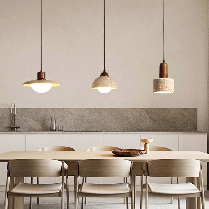 Sophie Travertine Industrial Pendant Light