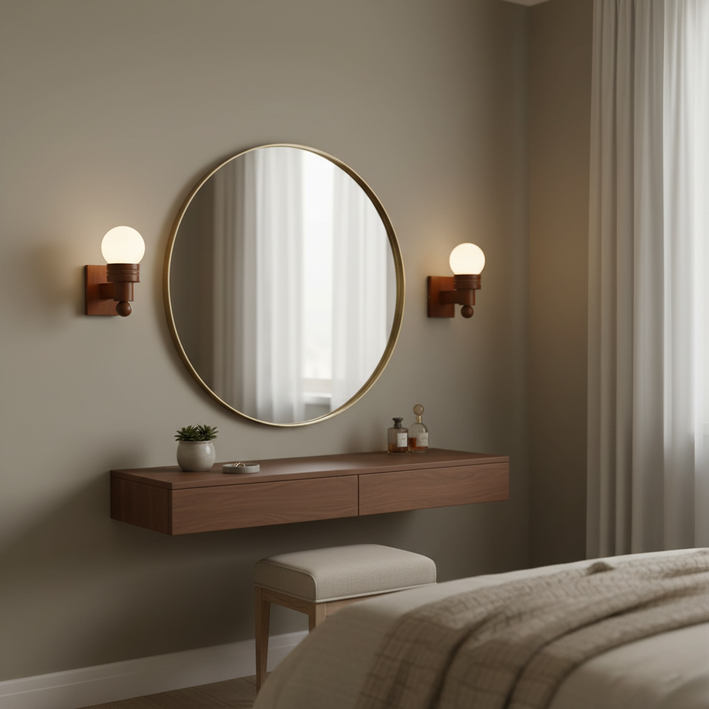 Sabrina Tupelo Wall Lamp Wood and Glass Classic Lighting