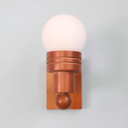 Sabrina Tupelo Wall Lamp Wood and Glass Classic Lighting