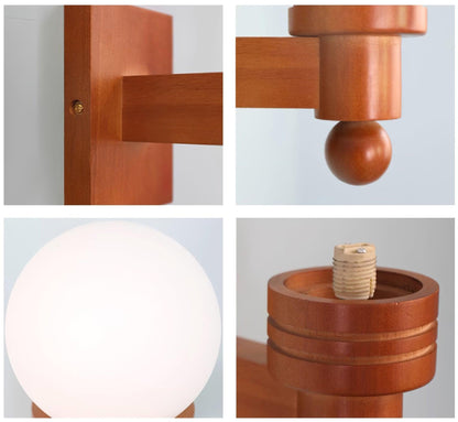 Sabrina Tupelo Wall Lamp Wood and Glass Classic Lighting