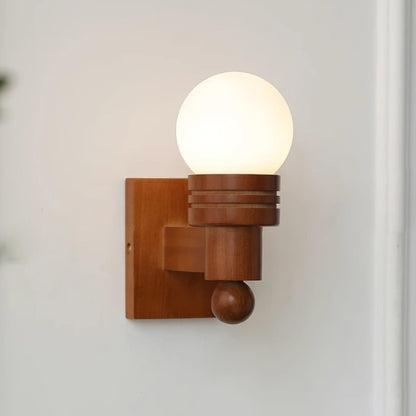 Sabrina Tupelo Wall Lamp Wood and Glass Classic Lighting