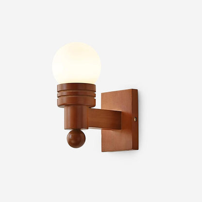 Sabrina Tupelo Wall Lamp Wood and Glass Classic Lighting