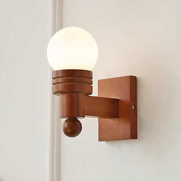Sabrina Tupelo Wall Lamp Wood and Glass Classic Lighting