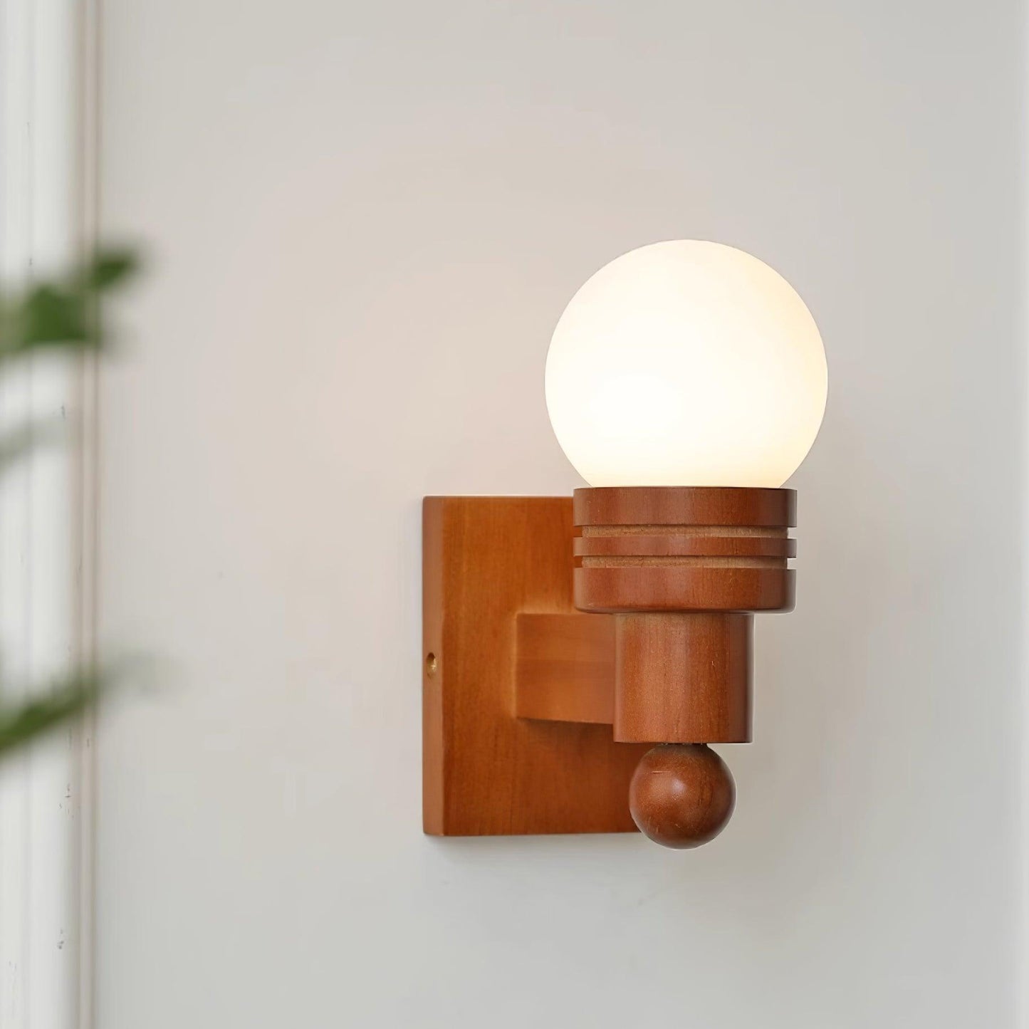 Sabrina Tupelo Wall Lamp Wood and Glass Classic Lighting