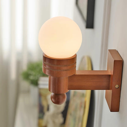 Sabrina Tupelo Wall Lamp Wood and Glass Classic Lighting