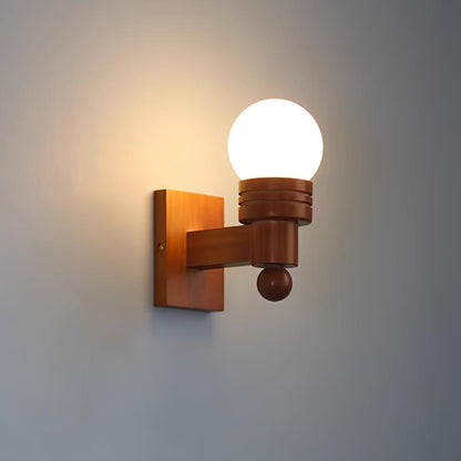 Sabrina Tupelo Wall Lamp Wood and Glass Classic Lighting