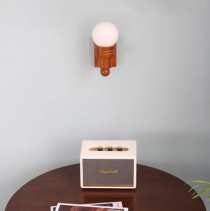 Sabrina Tupelo Wall Lamp Wood and Glass Classic Lighting
