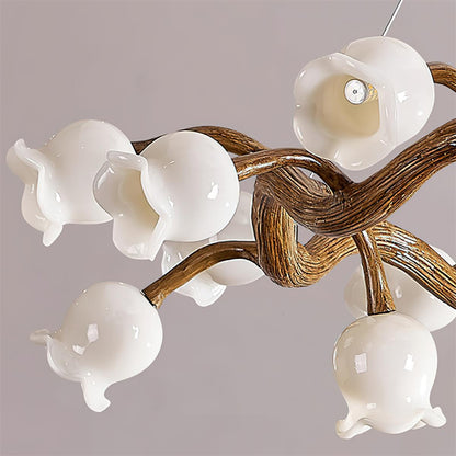 Amélie Flowers Chandelier, Organic Branch Design with Delicate Bloom Lights