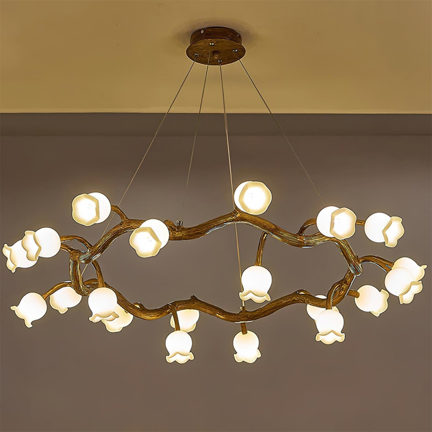 Amélie Flowers Chandelier, Organic Branch Design with Delicate Bloom Lights