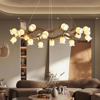 Amélie Flowers Chandelier, Organic Branch Design with Delicate Bloom Lights