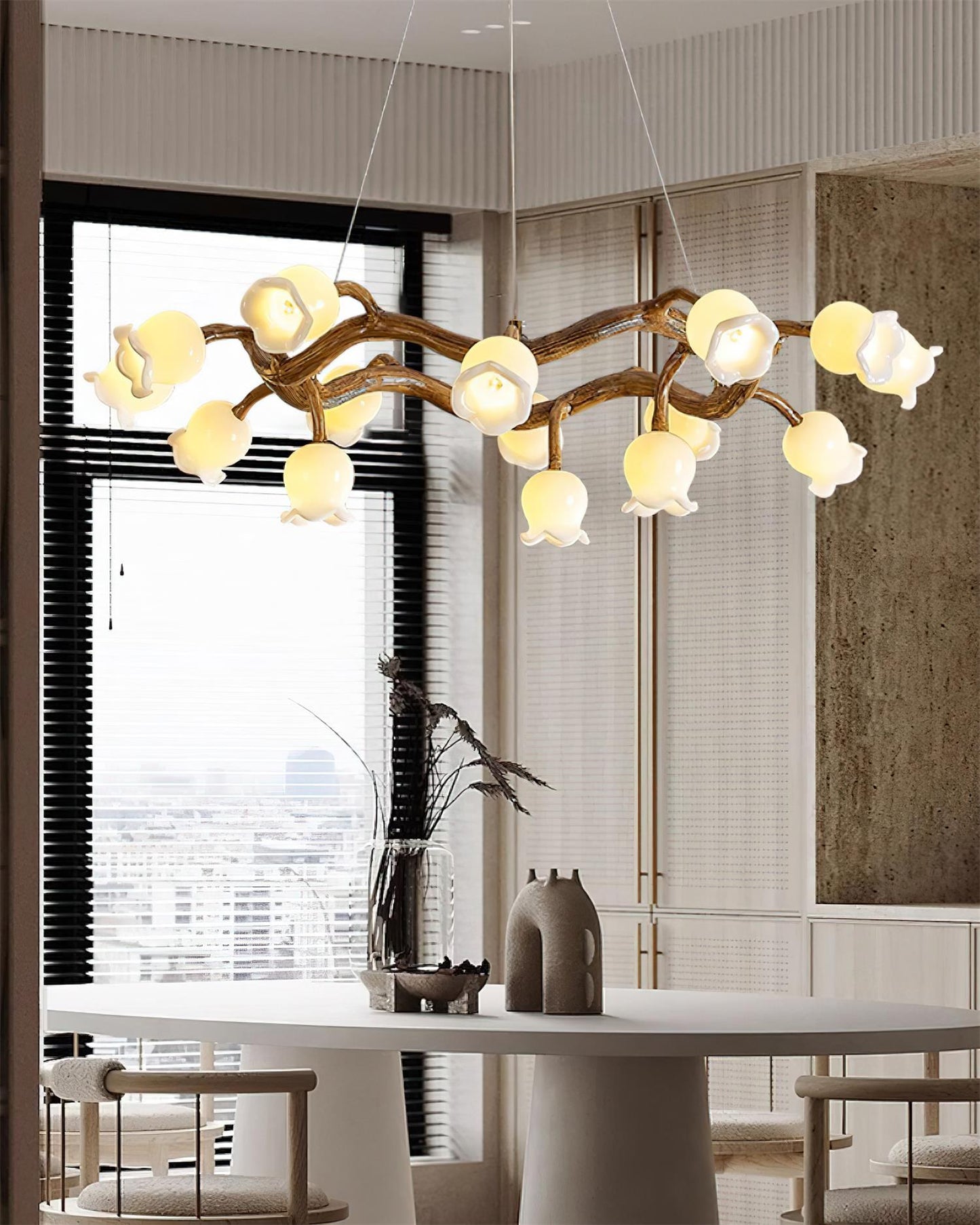 Amélie Flowers Chandelier, Organic Branch Design with Delicate Bloom Lights