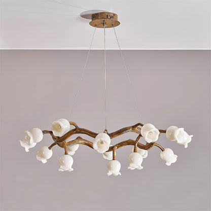 Amélie Flowers Chandelier, Organic Branch Design with Delicate Bloom Lights
