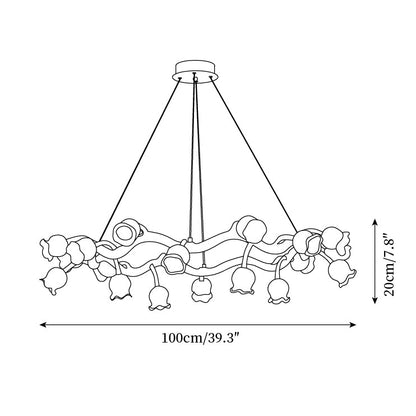 Amélie Flowers Chandelier, Organic Branch Design with Delicate Bloom Lights