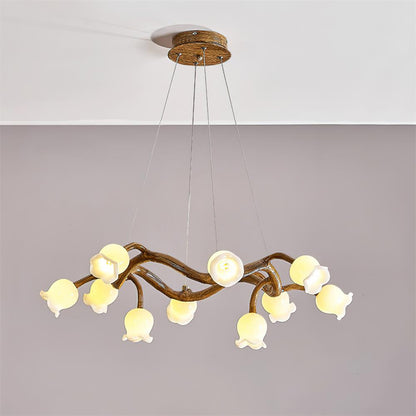 Amélie Flowers Chandelier, Organic Branch Design with Delicate Bloom Lights