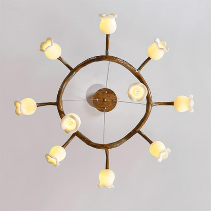 Amélie Flowers Chandelier, Organic Branch Design with Delicate Bloom Lights