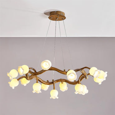 Amélie Flowers Chandelier, Organic Branch Design with Delicate Bloom Lights