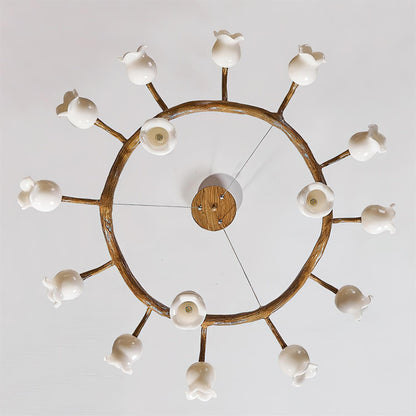 Amélie Flowers Chandelier, Organic Branch Design with Delicate Bloom Lights