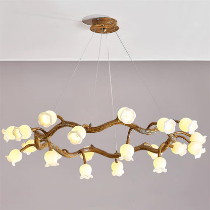 Amélie Flowers Chandelier, Organic Branch Design with Delicate Bloom Lights
