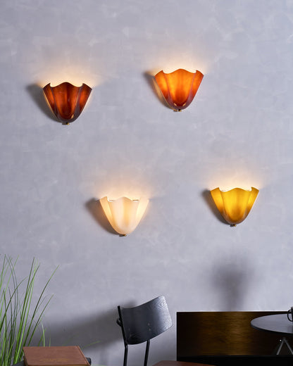 Violette Hand-Blown Glass Wall Lamp with Petal Silhouette