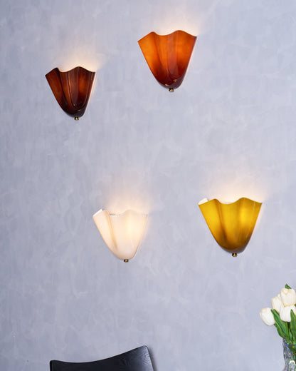 Violette Hand-Blown Glass Wall Lamp with Petal Silhouette