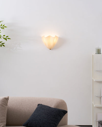 Violette Hand-Blown Glass Wall Lamp with Petal Silhouette