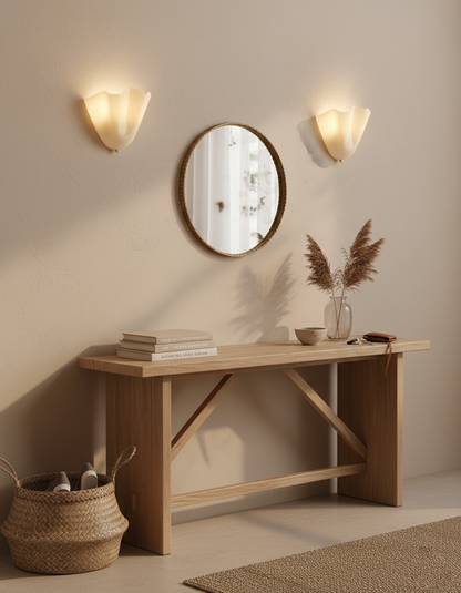 Violette Hand-Blown Glass Wall Lamp with Petal Silhouette
